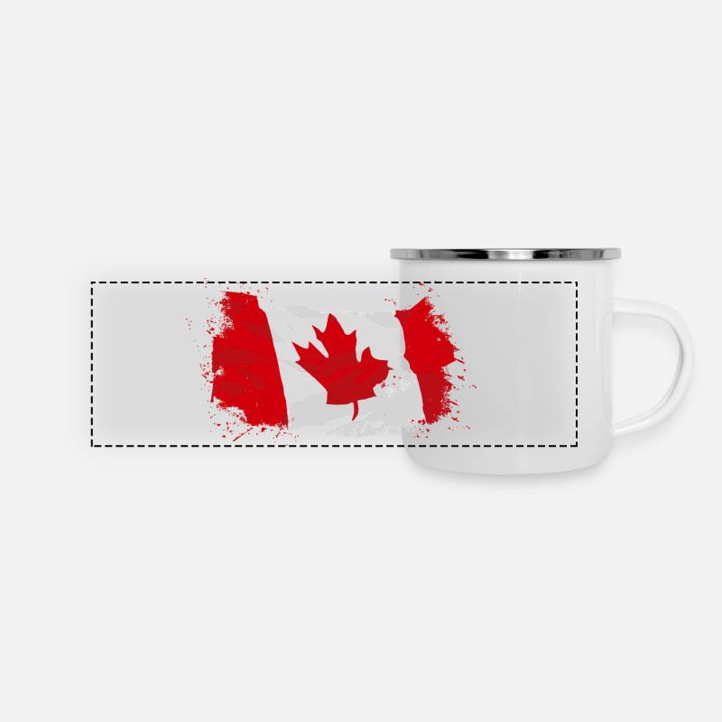 Canada Flag - Panorama Emaille-Tasse - Weiß