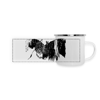 gorgeous tinker riding horses - Panoramic Camper Mug - white - Front