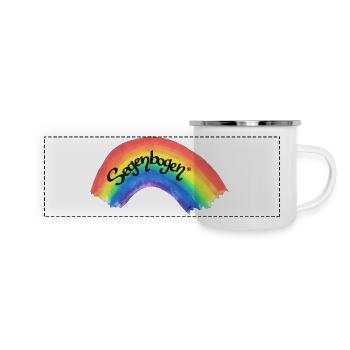 Segenbogen® Sticker - Panorama Emaille-Tasse - Weiß - Vorne
