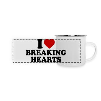 I love breaking hearts - Panorama Emaille-Tasse - Weiß - Vorne
