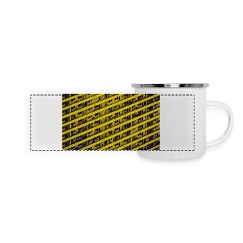 Wohnblock, schwarz und gelb - Panorama Emaille-Tasse - Weiß - Vorne