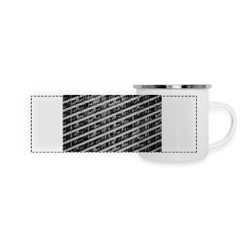 Wohnblock, schwarz und weiß - Panorama Emaille-Tasse - Weiß - Vorne