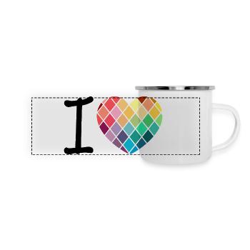 J’aime - les diamants - Mug panoramique émaillé - blanc - Devant