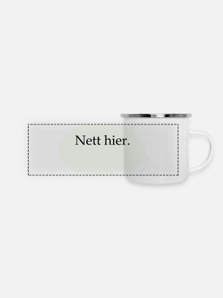 Nett hier Blanko Vorlage - Panorama Emaille-Tasse - Weiß
