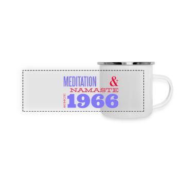 Méditer depuis 1966 - 59 ans de paix intérieure - - Mug panoramique émaillé - blanc - Devant