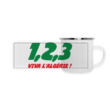 1, 2, 3 Viva l'Algérie - Panorama Emaille-Tasse - Weiß - Vorne