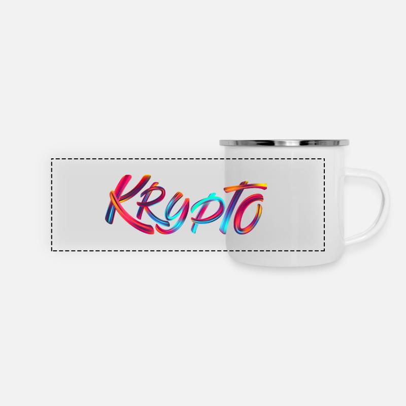 Krypto / Crypto - Mug panoramique émaillé - blanc