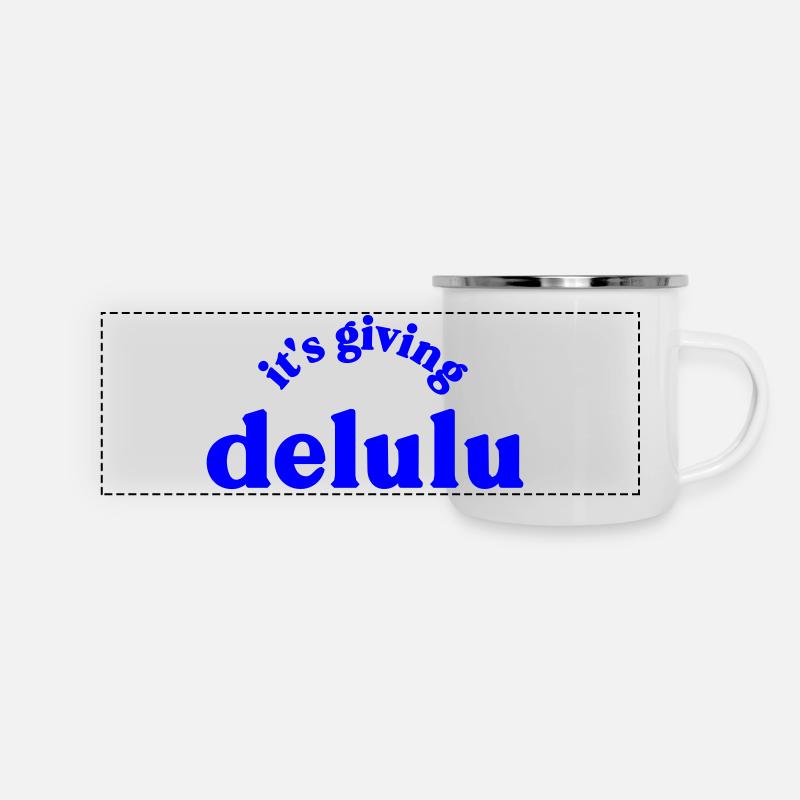 it's giving delulu - Panorama Emaille-Tasse - Weiß