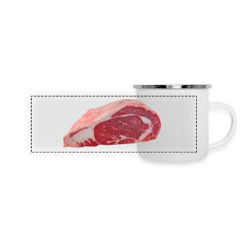 Steak - Panorama Emaille-Tasse - Weiß - Vorne