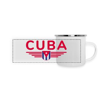 Stilvolles Kuba Design für Fans - Panorama Emaille-Tasse - Weiß - Vorne
