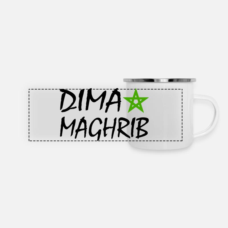 Dima maghrib - Marokko - Panorama Emaille-Tasse - Weiß