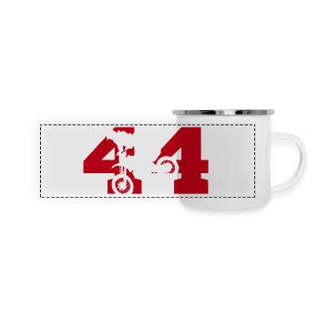 Moto 44 motard - Mug panoramique émaillé - blanc - Devant