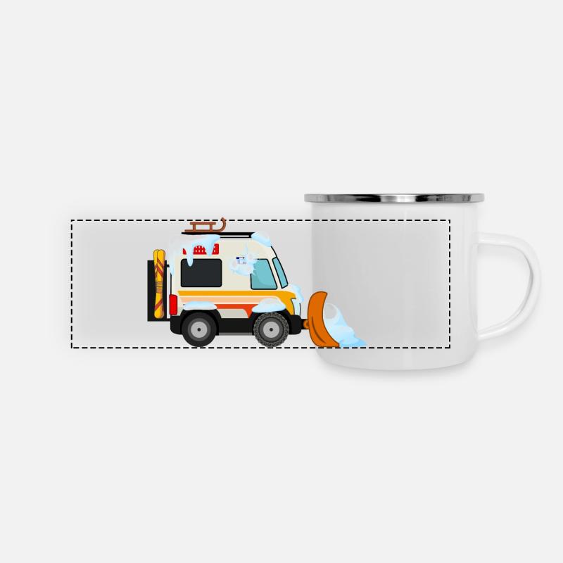 Vanlife Ski - Mug panoramique émaillé - blanc