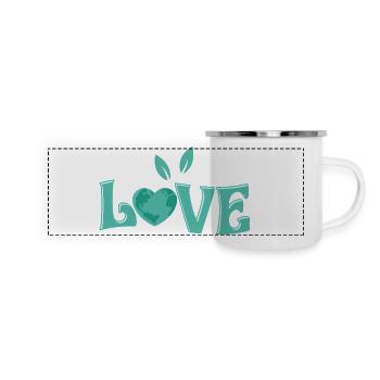 Love Planet Environmental Earth Day - Panorama Emaille-Tasse - Weiß - Vorne