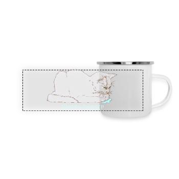 TOUJOURS AFFAMÉ - Mug panoramique émaillé - blanc - Devant