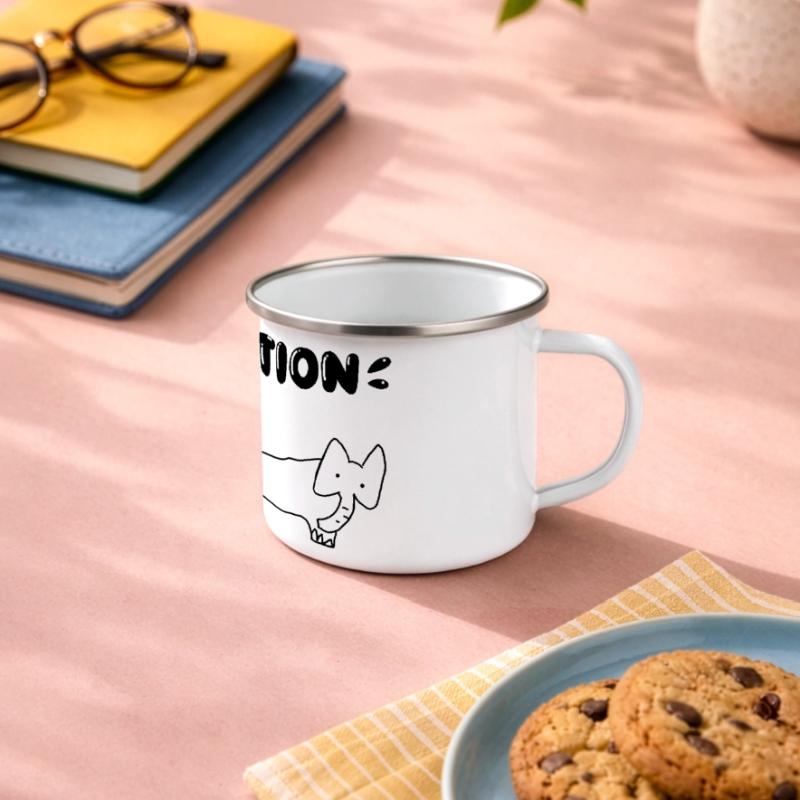 Elephant Evolution – Drôles d’étapes de l’évolution. Mug panoramique émaillé