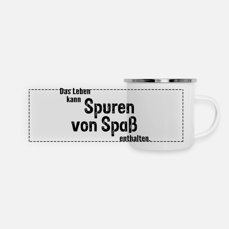 Traces de plaisir - Mug panoramique émaillé - blanc