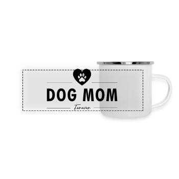 Dog Mom (Black) - Panoramic Camper Mug - white - Front