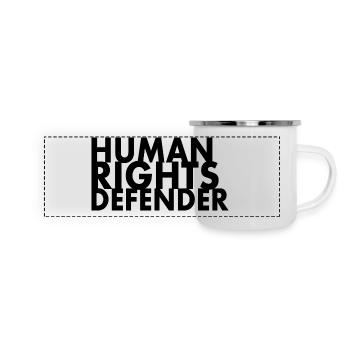 Human rights defender - Panorama Emaille-Tasse - Weiß - Vorne