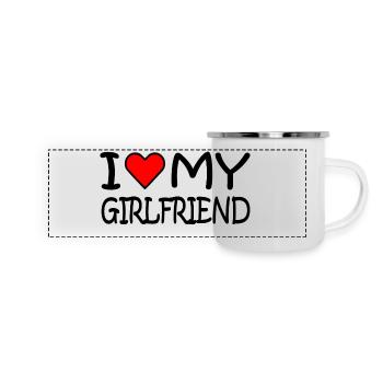 I love my girlfriend - Mug panoramique émaillé - blanc - Devant
