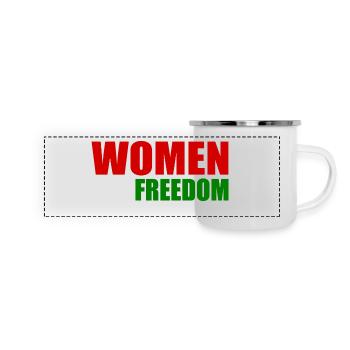 Women life freedom - Mug panoramique émaillé - blanc - Devant