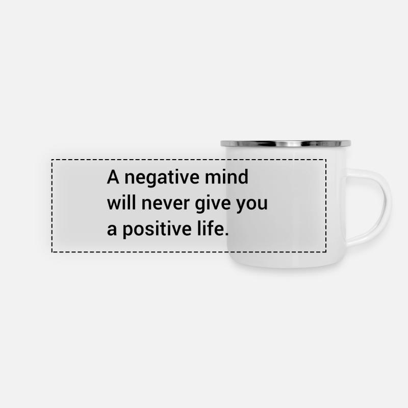 Spruch englisch - Panorama Emaille-Tasse - Weiß