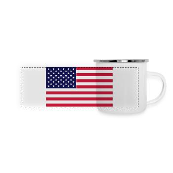 American Flag - Panoramic Camper Mug - white - Front