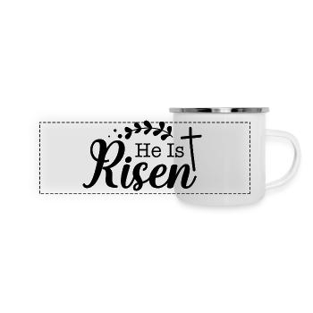 Il est ressuscité - Mug panoramique émaillé - blanc - Devant