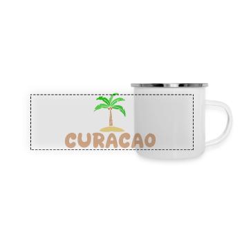 Curacao Curacao - Panorama Emaille-Tasse - Weiß - Vorne