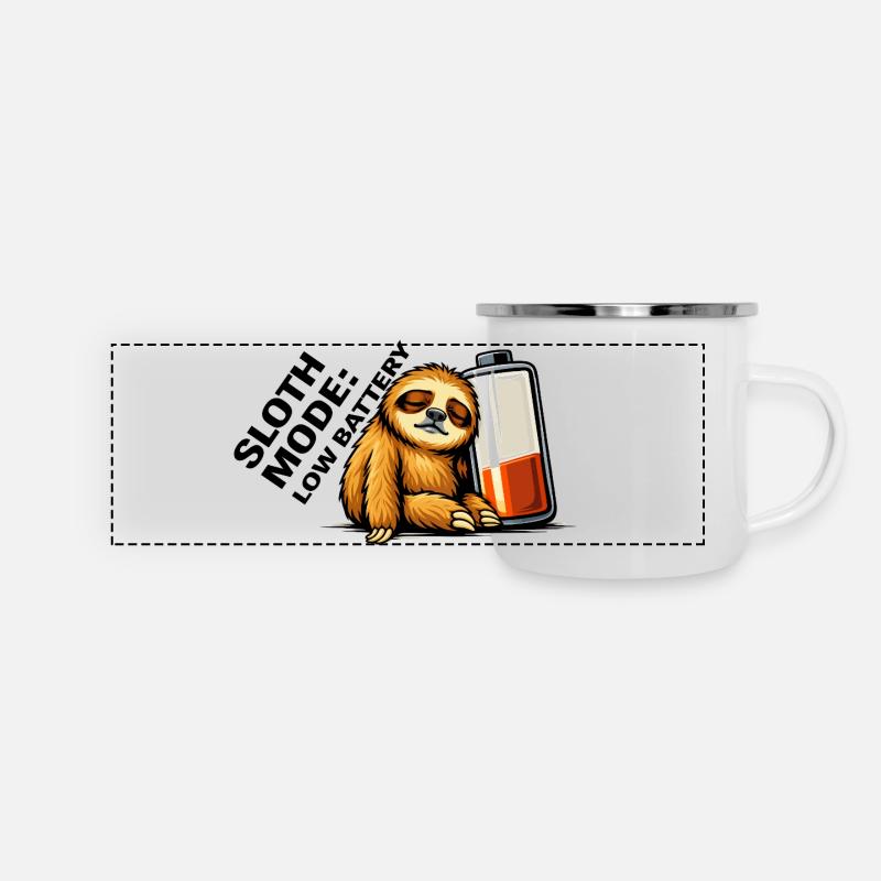 Sloth and Juice Bottle Chill - Panoramic Camper Mug - white
