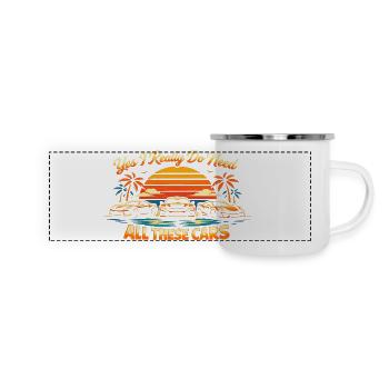 Ja, ich brauche wirklich all diese Autos! (Lustige - Panorama Emaille-Tasse - Weiß - Vorne