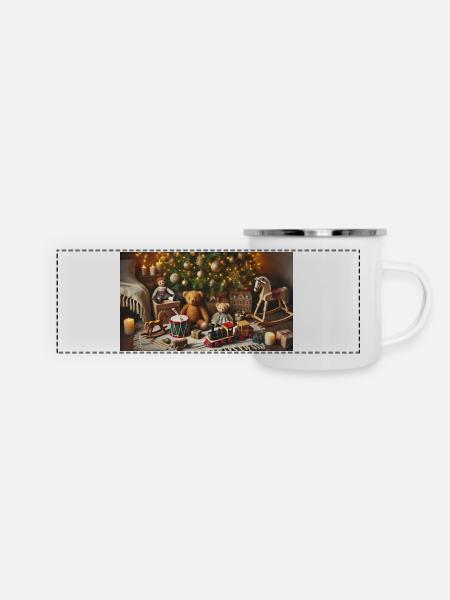 Weihnachtszauber - Panorama Emaille-Tasse - Weiß
