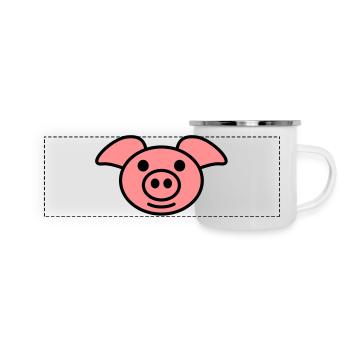 pig - Panorama Emaille-Tasse - Weiß - Vorne