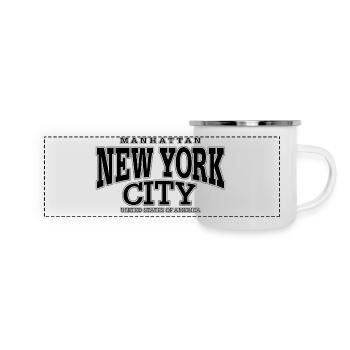 New York City Manhattan black - Panoramic Camper Mug - white - Front