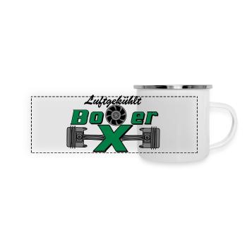 Boxermotor, Boxer, Motor, Luftgekühlt (25) - Panorama Emaille-Tasse - Weiß - Vorne