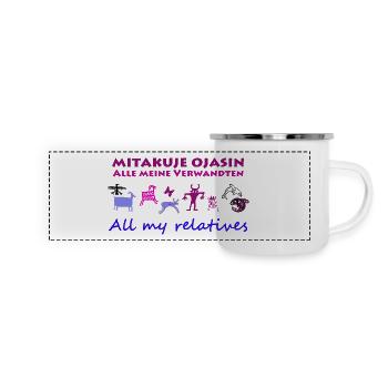 alle meine verwandten tiere indianer - Panorama Emaille-Tasse - Weiß - Vorne