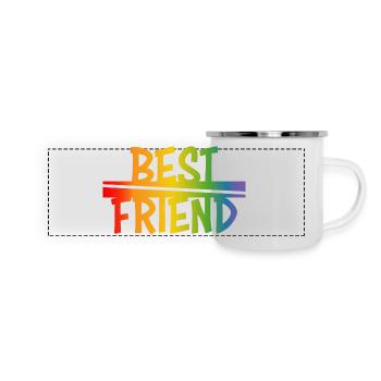 Best friend rainbow - Panorama Emaille-Tasse - Weiß - Vorne