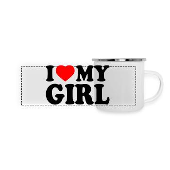 I love my girl - Panorama Emaille-Tasse - Weiß - Vorne