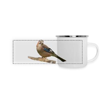 Eichelhäher - Panorama Emaille-Tasse - Weiß - Vorne