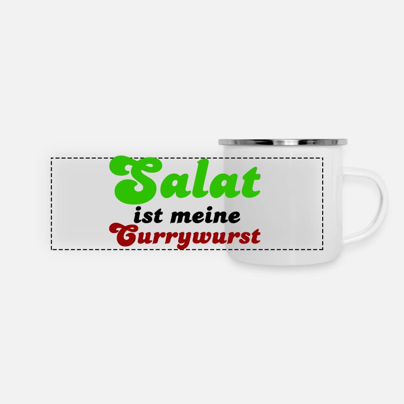 La salade est ma currywurst - Mug panoramique émaillé - blanc