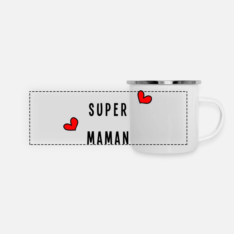 MAMA. MUTTERTAG. SCHÖNEN MUTTERTAG - Panorama Emaille-Tasse - Weiß