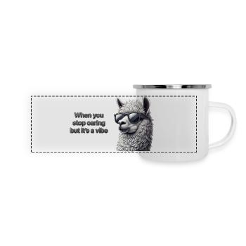 Chill Llama Vibes - Panorama Emaille-Tasse - Weiß - Vorne