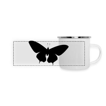Einzigartiges Schmetterling T Shirt Design - Panorama Emaille-Tasse - Weiß - Vorne