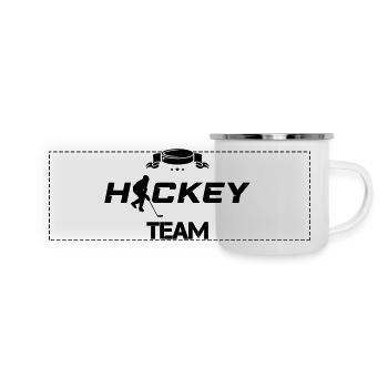 Équipe de hockey - Mug panoramique émaillé - blanc - Devant