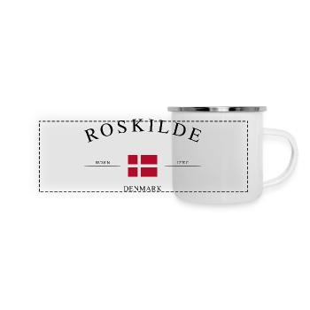 Roskilde Dänemark – Urlaub Souvenir & Geschenk - Panorama Emaille-Tasse - Weiß - Vorne