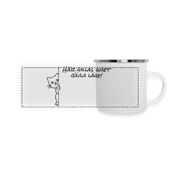 Kein Ort gefällt hier - Panorama Emaille-Tasse - Weiß - Vorne