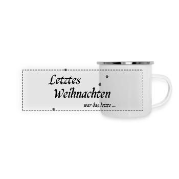 Letztes Weihnachten - Panorama Emaille-Tasse - Weiß - Vorne