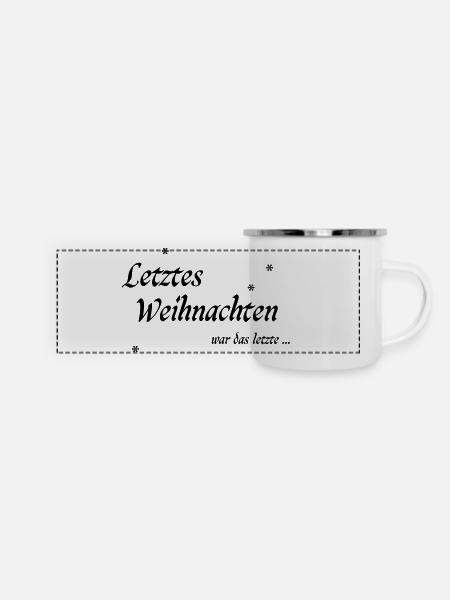Letztes Weihnachten - Panorama Emaille-Tasse - Weiß