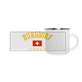 Burgdorf Schweiz Emblem - Panorama Emaille-Tasse - Weiß - Vorne