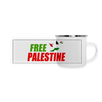 Free palestine - Mug panoramique émaillé - blanc - Devant